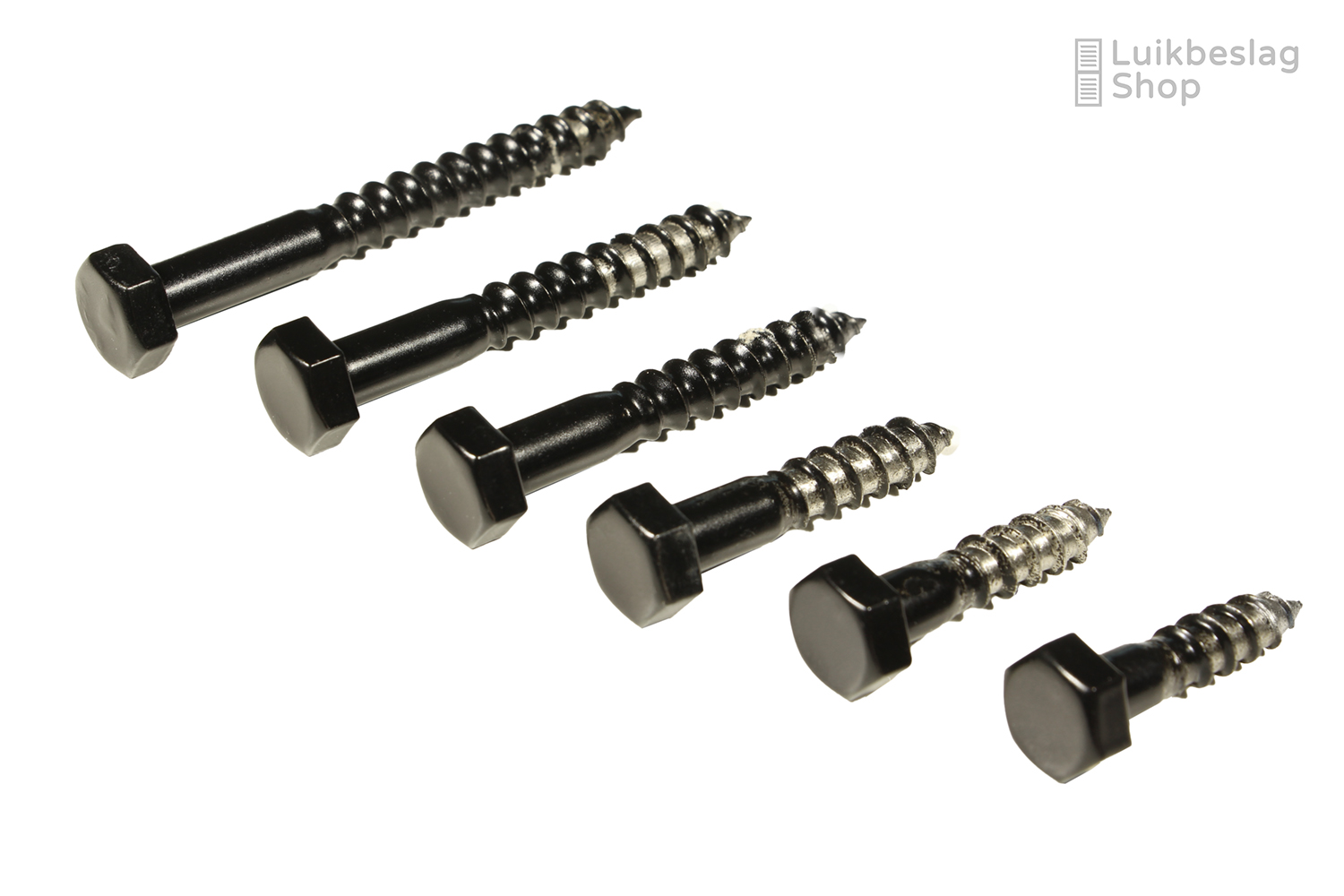 Houtdraadbout M8 rvs zwart