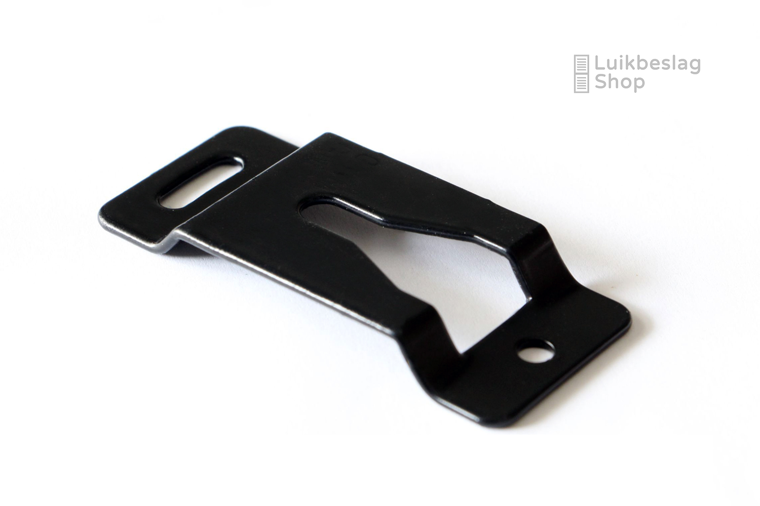 Rvs ophanghaak, vaste montage, zwart.
