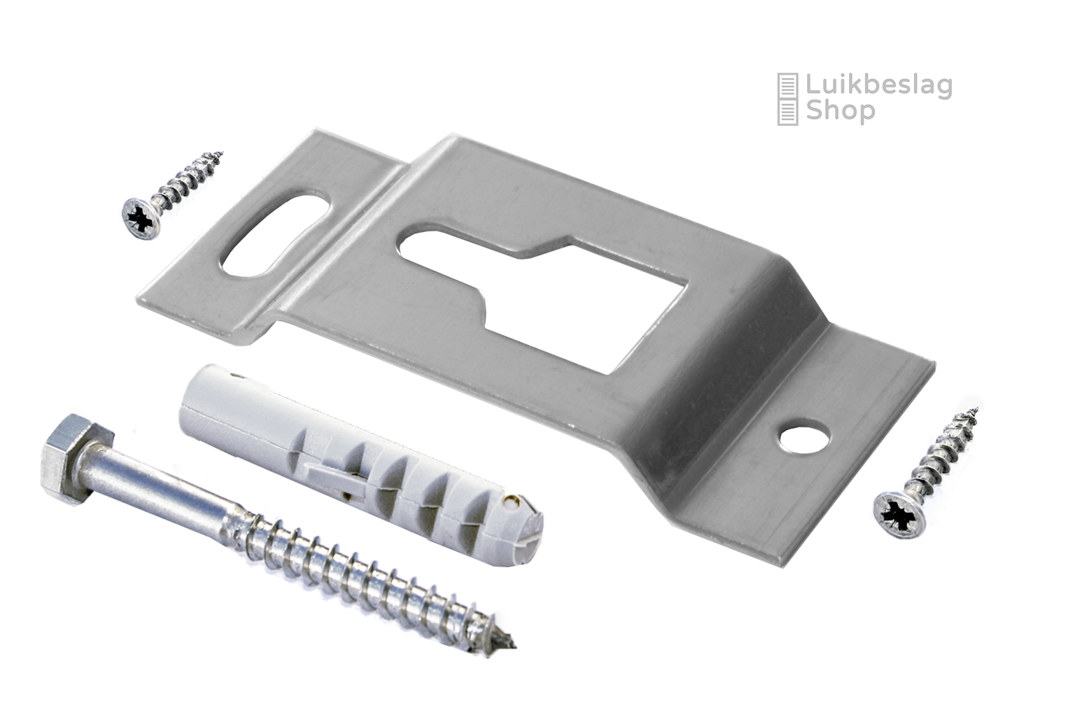 Rvs ophanghaak voor vaste montage met montagemateriaal